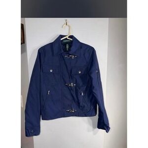 Ralph Lauren blue utility jacket silver-tone fireman-style closures small